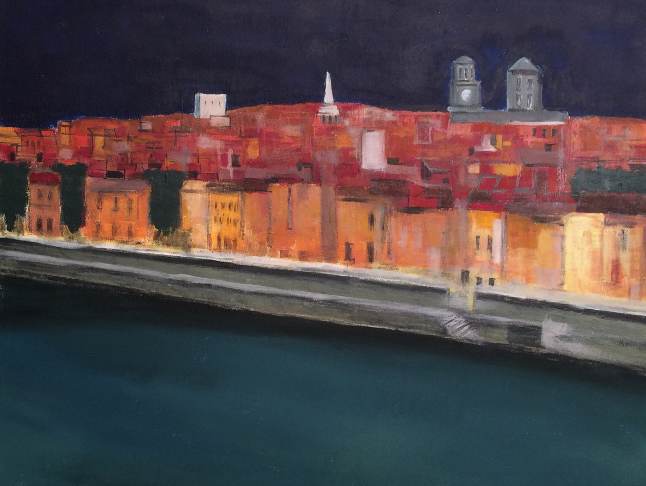 N°3283 - Arles rive gauche - Acrylique et pigments sur toile - 89 x 116 cm - 28 avril 2017